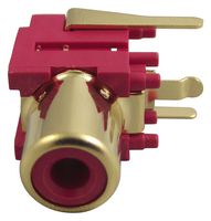 PSG01545 - RCA (Phono) Audio / Video Connector, 2 Contacts, Socket, Gold Plated Contacts, Metal Body, Red - MULTICOMP PRO