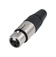 RC3F - XLR Connector, 3 Contacts, Receptacle, Cable Mount, Silver Plated Contacts, Zinc Body - REAN