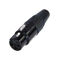 RC3F-B - XLR Connector, 3 Contacts, Receptacle, Cable Mount, Gold Plated Contacts, Zinc Body - REAN