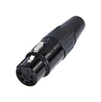 RC5F-B - XLR Connector, 5 Contacts, Receptacle, Cable Mount, Gold Plated Contacts, Zinc Body - REAN