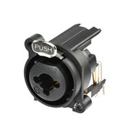 RCJ10FA-H - XLR Connector, R/A, 3 Contacts, Receptacle, Panel PCB Mount, Gold Plated Contacts - REAN