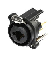 RCJ10FA-V - XLR Connector, 3 Contacts, Receptacle, Panel PCB Mount, Gold Plated Contacts - REAN