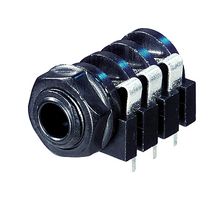 NYS216 - Phone Audio Connector, Stereo, 6.35mm, R/A, 3 Contacts, Jack, PCB Mount, Tin Plated Contacts - REAN
