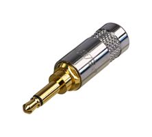 NYS226G - Phone Audio Connector, Mono, 2 Contacts, Plug, 3.5 mm, Cable Mount, Gold Plated Contacts, Zinc Body - REAN