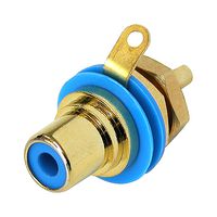 NYS367-6 - RCA (Phono) Audio / Video Connector, 2 Contacts, Jack, Gold Plated Contacts, Brass Body, Blue - REAN