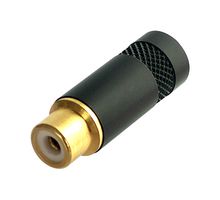 NYS372P-BG - RCA (Phono) Audio / Video Connector, 2 Contacts, Jack, Gold Plated Contacts, Brass Body, Black - REAN
