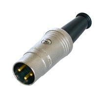 NYS321G - DIN Audio / Video Connector, 3 Contacts, Plug, Cable Mount, Solder, Gold Plated Contacts - REAN