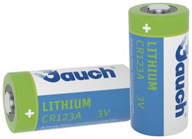 CR123A - Battery, 3 V, CR123A, Lithium Manganese Dioxide, 1.6 Ah, Raised Positive and Flat Negative - JAUCH