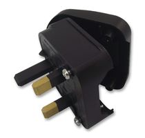 PCP BLACK 3A - Mains Adapter, Euro (2-pole), UK BS1363 Plug, 2.5 A, Black, PP (Polypropylene) Body, 240 V - POWERCONNECTIONS