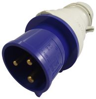 230306 - Pin & Sleeve Connector, 32 A, 230 V, Cable Mount, Plug, 2P+E, Blue - WALTHER
