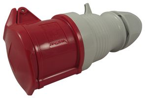 330406 - Pin & Sleeve Connector, 32 A, 400 V, Cable Mount, Socket, 3P+E, Red - WALTHER