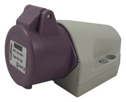 10110 - Pin & Sleeve Connector, Norvo Wall Socket, 16 A, 24 V, Panel Mount, Outlet, 2P, Violet - WALTHER