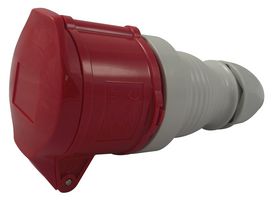 310 - Pin & Sleeve Connector, 16 A, 400 V, Cable Mount, Socket, 3P+N+E, Red - WALTHER