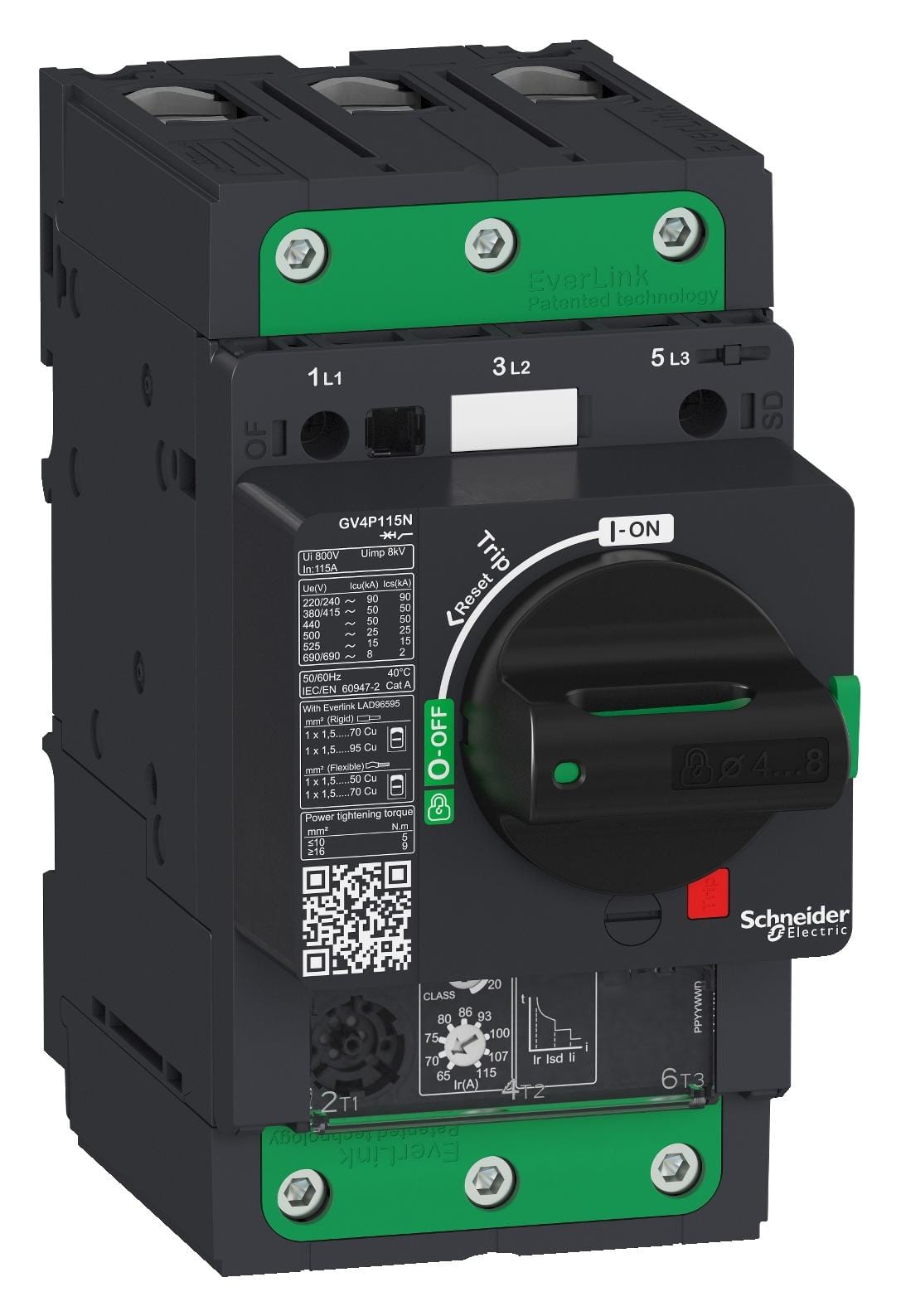 SCHNEIDER ELECTRIC Thermal Magnetic GV4P12N GV4P THER/MAG 12.5A 50KA ELIN SCHNEIDER ELECTRIC 3405404 GV4P12N