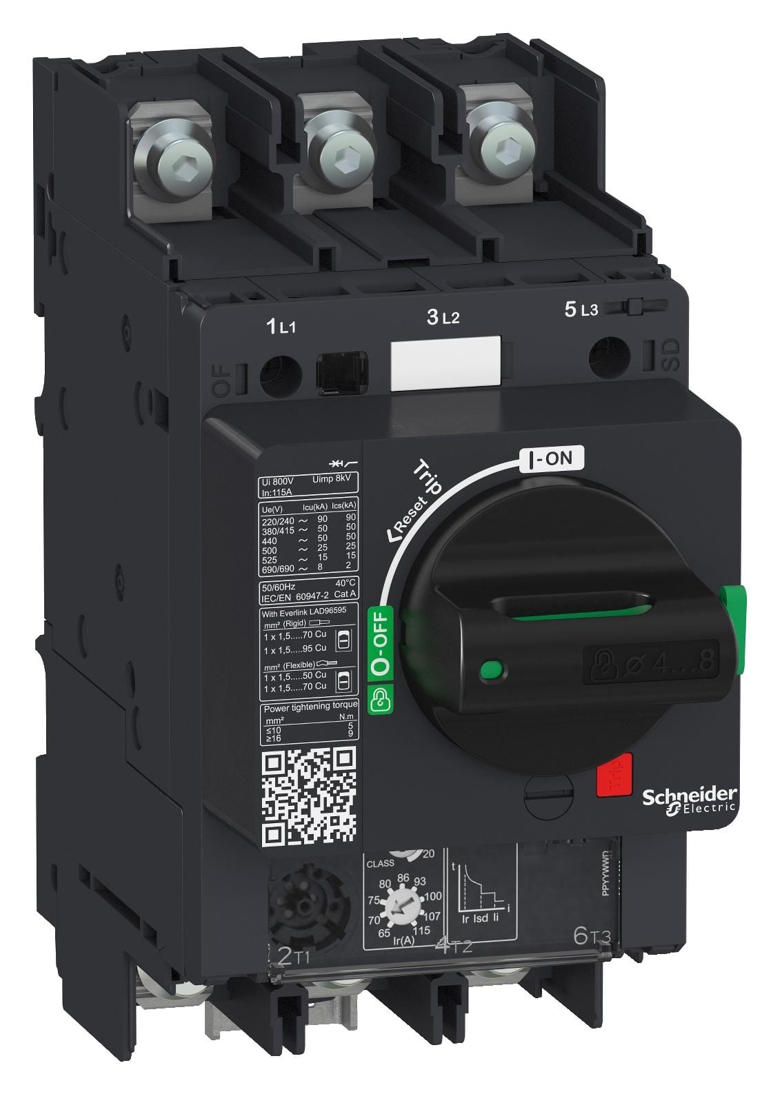 SCHNEIDER ELECTRIC Thermal Magnetic GV4P25B6 GV4P THERM/MAG 25A 25KA LUG SCHNEIDER ELECTRIC 3405407 GV4P25B6