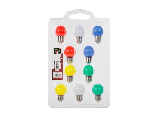 HQPL11021 GEKLEURDE LEDLAMPEN - 10 st.