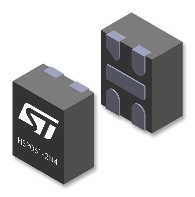 STMICROELECTRONICS ESD Protection Devices HSP061-2N4 DIODE, ESD PROT., 8KV, 6V, µQFN-4L STMICROELECTRONICS 2334352 HSP061-2N4