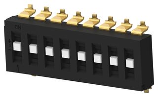 TDS08SGRNTU04 Dip Switch, 8Pos, SP3T, Slide, SMD Alcoswitch - Te Connectivity