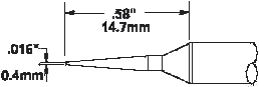 STTC-045 Tip, Bevel, 60DEG, 0.4mm Metcal