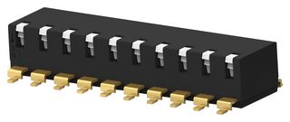 EDSP10SGRNNTR04 DIP SWITCH, 10POS, SPST, PIANO KEY, SMD ALCOSWITCH - TE CONNECTIVITY