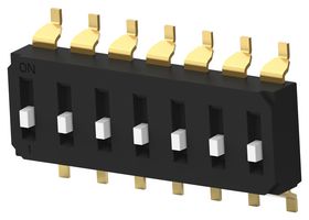 EDS07SGNNTR04Q Dip Switch, 7Pos, SPST, Slide, SMD Alcoswitch - Te Connectivity