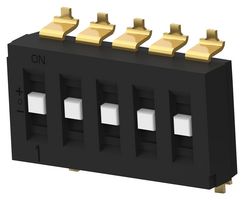 TDS05SGRSTR04 Dip Switch, 5Pos, SP3T, Slide, SMD Alcoswitch - Te Connectivity