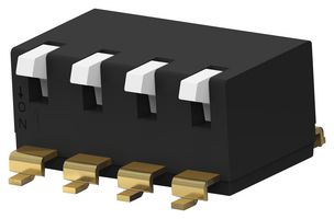 EDSP04SGLNNTR04 DIP SWITCH, 4POS, SPST, PIANO KEY, SMD ALCOSWITCH - TE CONNECTIVITY