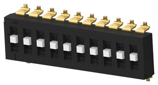 TDS10SGNNTU04 Dip Switch, 10Pos, SP3T, Slide, SMD Alcoswitch - Te Connectivity
