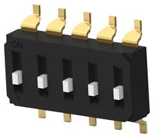 EDS05SGNNTR04Q Dip Switch, 5Pos, SPST, Slide, SMD Alcoswitch - Te Connectivity