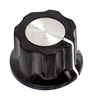 PKES90B1/4 Fluted Skirt KNOB, Black, 25.7mm Alcoswitch - Te Connectivity