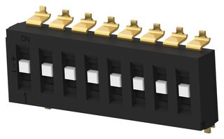 TDS08SGRSTR04 Dip Switch, 8Pos, SP3T, Slide, SMD Alcoswitch - Te Connectivity