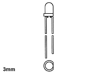 L-3BC BLAUWE LED 3 mm - TRANSPARANT