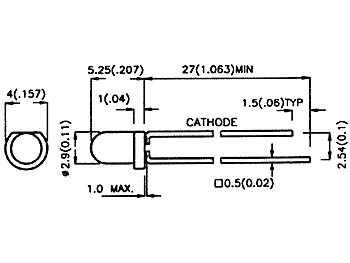 L-3BC BLAUWE LED 3 mm - TRANSPARANT