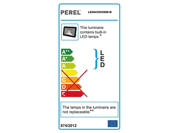 LEDA5005NW-B DESIGN LED-SCHIJNWERPER - 50 W, NEUTRAALWIT - ZWART