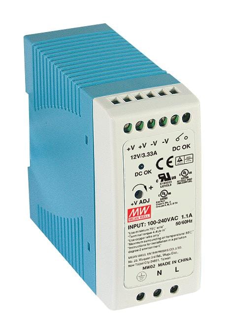 MEAN WELL DIN Rail Mount MDR-40-48 POWER SUPPLY, AC-DC, 48V, 0.83A MEAN WELL 3002958 MDR-40-48