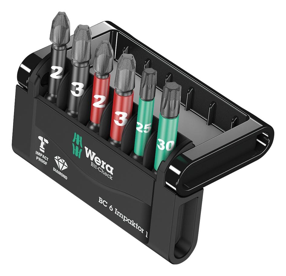 WERA Sets MINI-CHECK IMP DC 50 MM PH/PZ/TX BIT SET, 50MM, IMPAKTOR, 6PC WERA 2101791 MINI-CHECK IMP DC 50 MM PH/PZ/TX