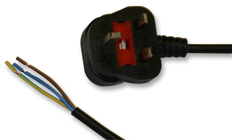 PRO ELEC Mains Power Cords PE01018 LEAD UK PLUG-BARE END 5A 2M BLK PRO ELEC 3471816 PE01018
