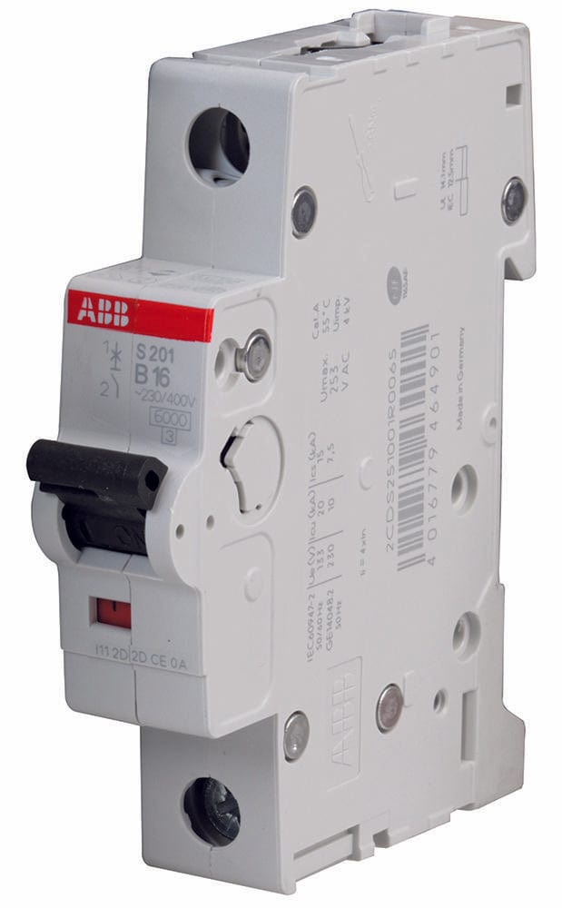 ABB Thermal Magnetic S201-B16 CIRCUIT BREAKER, THERMAL MAG, 1 POLE ABB 2492756 S201-B16