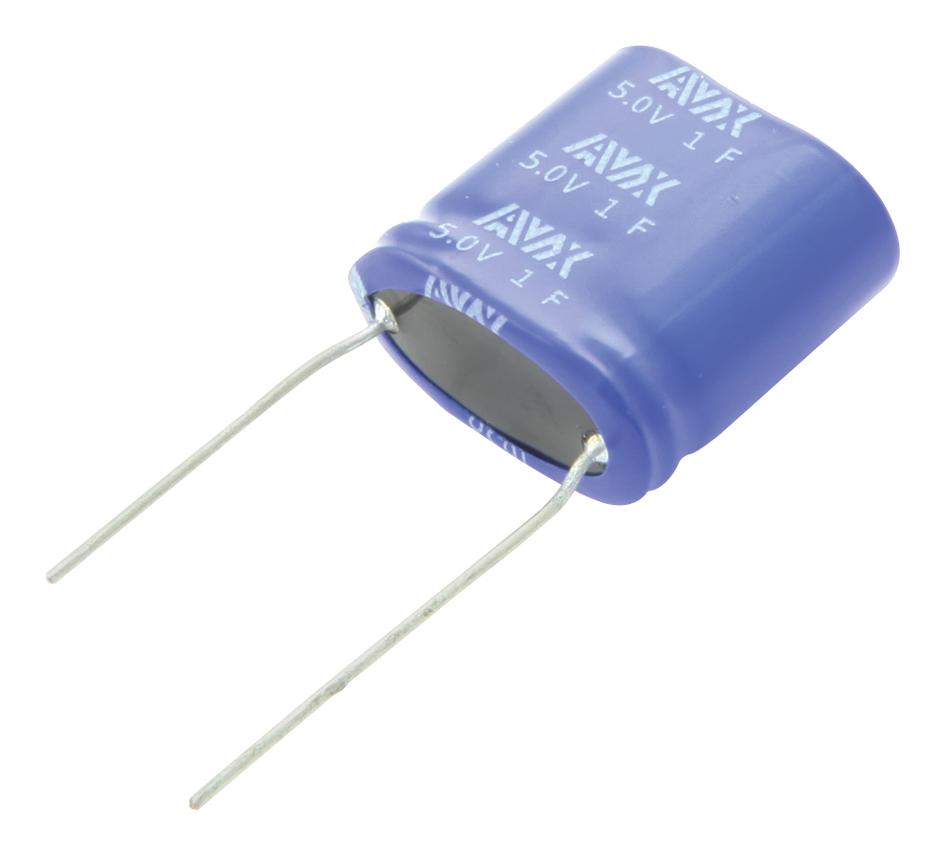 KYOCERA AVX Supercapacitors / Ultracaps / Double Layer SCMR18C105PRBA0 CAP, 1F, 5V, 20%, SUPER CAP, RADIAL KYOCERA AVX 2696626 SCMR18C105PRBA0