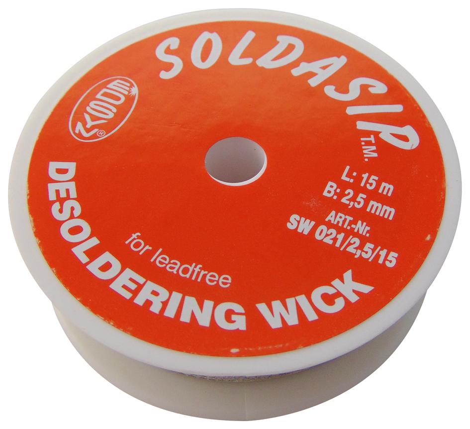 EDSYN Desoldeer lint SW021/2,5/15 DESOLDERING BRAID, PB-FREE, 2.5MMX15M EDSYN 1182019 SW021/2,5/15