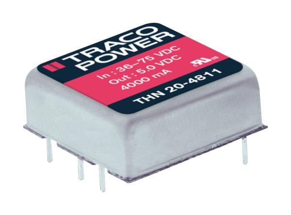 TRACO POWER Isolated Board Mount THN 20-1213 DC-DC CONVERTER, 15V, 1.33A TRACO POWER 2451601 THN 20-1213