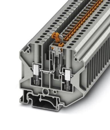 PHOENIX CONTACT DIN Rail Mount USST 4-MT P/P DINRAIL TERMINAL BLOCK, 2WAY, 10AWG, GRY PHOENIX CONTACT 3241220 USST 4-MT P/P