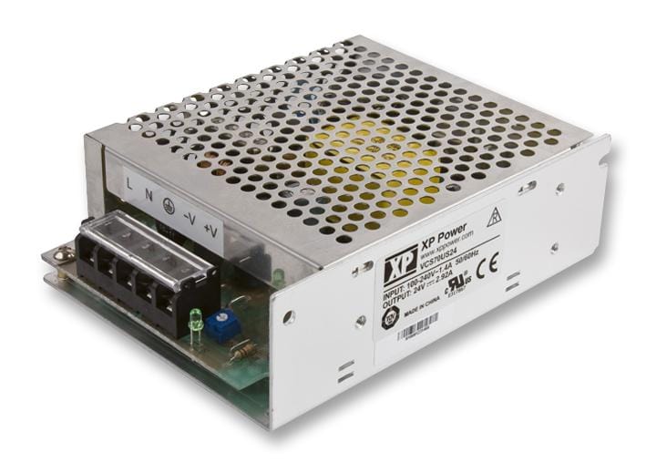 XP POWER Enclosed - Single Output VCS70US12 PSU, LOW COST, CASED, 70W 12V 5.83A XP POWER 1821463 VCS70US12