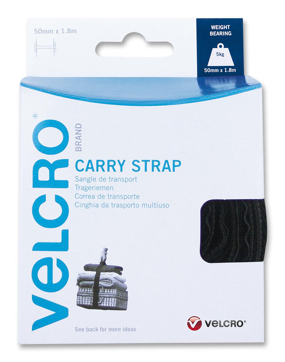 VELCRO Hook and Loop Fasteners VEL-EC60326 ADJUSTABLE STRAP, BLACK, 50MM VELCRO 2401012 VEL-EC60326