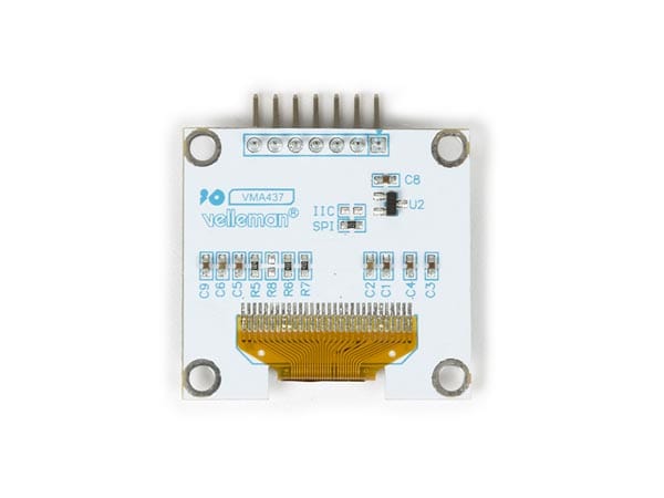 WPI437 1.3" OLED-DISPLAY VOOR ARDUINO® (SH1106 DRIVER, SPI)