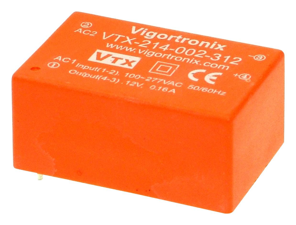 VIGORTRONIX PCB Mount - Single Ouput VTX-214-002-305 POWER SUPPLY, AC-DC, 5V, 0.4A VIGORTRONIX 2775102 VTX-214-002-305