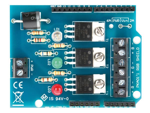 Velleman Arduino Interfaces WPSH01 RGB SHIELD VOOR ARDUINO® WPSH01 WPSH01