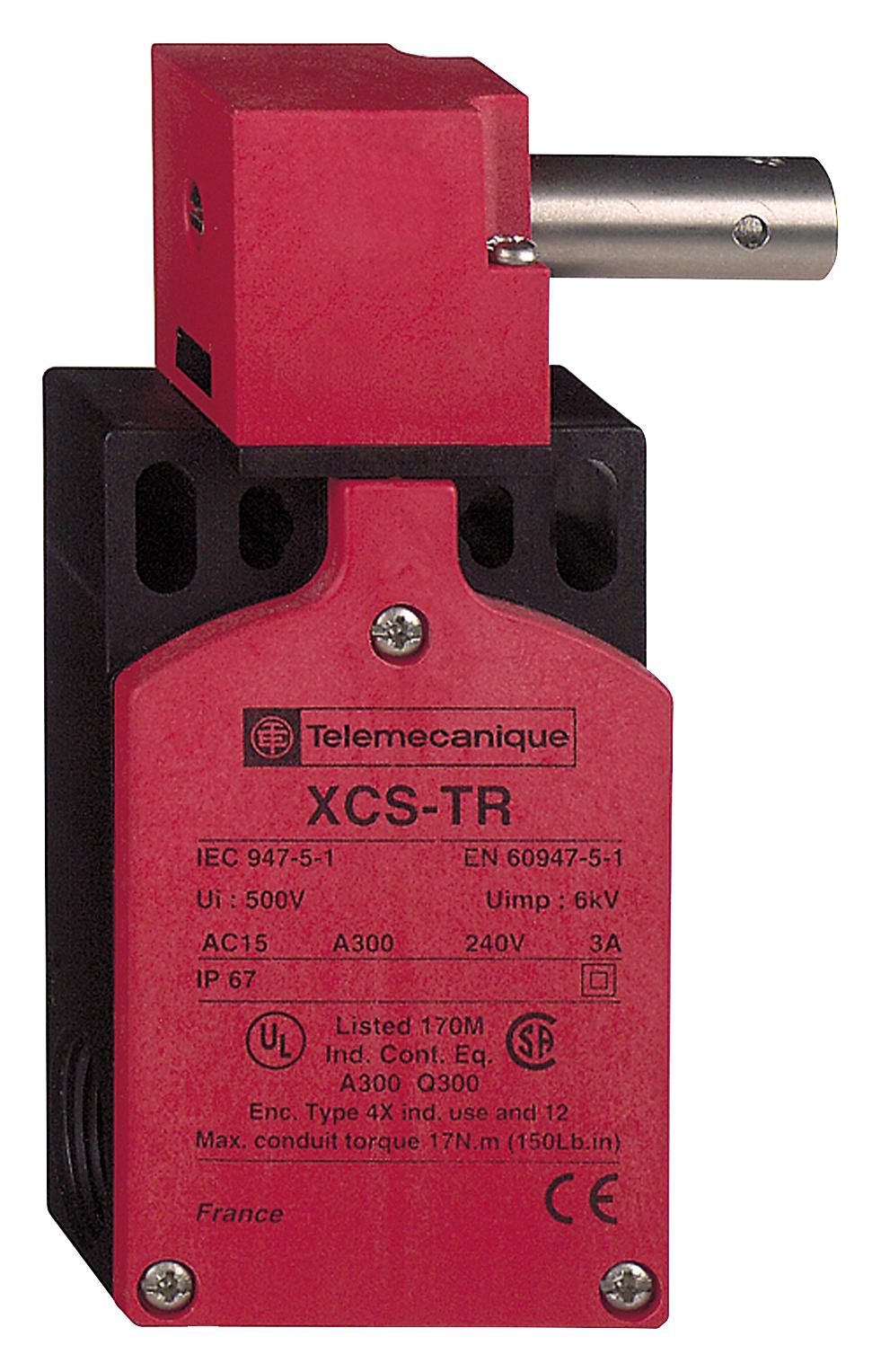 TELEMECANIQUE SENSORS Safety interlock XCSTR851 SAFETY SWITCH, 3PST-NC, 6A, 120V TELEMECANIQUE SENSORS 3212940 XCSTR851